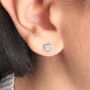 Best Friend Earrings Sterling Silver Tiny Heart Studs, thumbnail 3 of 4