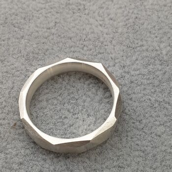 Personalised Sterling Silver Facet Ring, 2 of 11