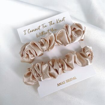 I Cannot Tie The Knot Without You Bridesmaid Scrunchies Champagne, 3 of 3