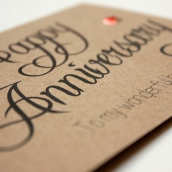 Personalised Happy Anniversary Card With Love Hearts, 7 of 7