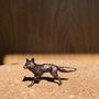 Miniature Bronze Fox Sculpture 8th Anniversary Gift, thumbnail 3 of 11