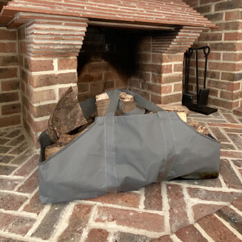 Inglenook Ash Bucket In French Grey With Log Bag, 2 of 8