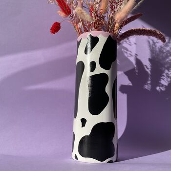 Cow Print Hand Painted Tall Vase, 9 of 9