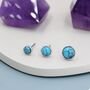 Sterling Silver Genuine Turquoise Stud Earrings, thumbnail 1 of 12