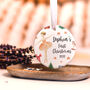 Personalised Baby Girl First Christmas Ceramic Bauble, thumbnail 7 of 9