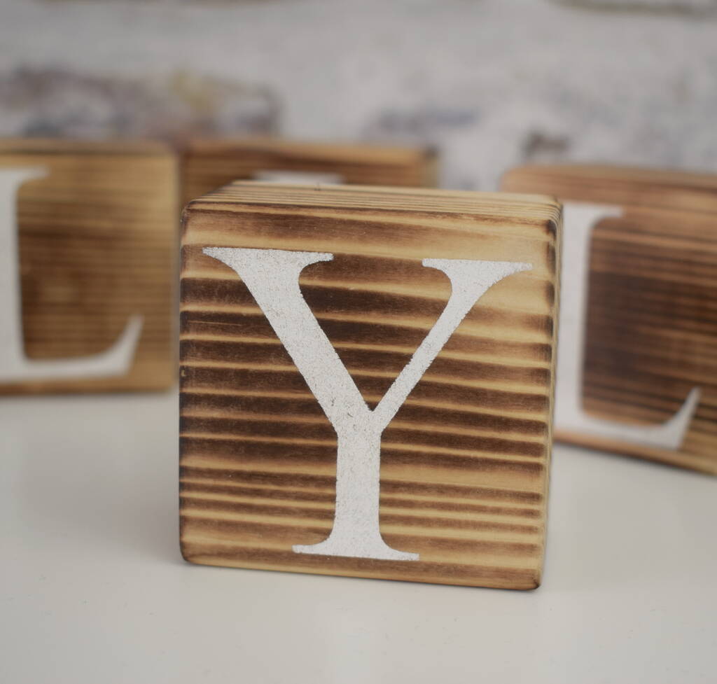 personalised individual wooden letter blocks by iredale towers designs