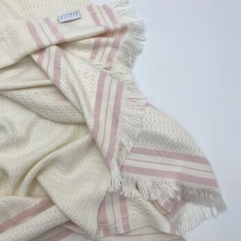 Lipsi Striped Peshtemal Towel Dusty Pink, 8 of 12
