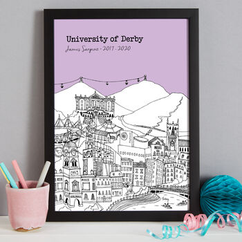 Personalised Derby Graduation Gift Print, 6 of 9