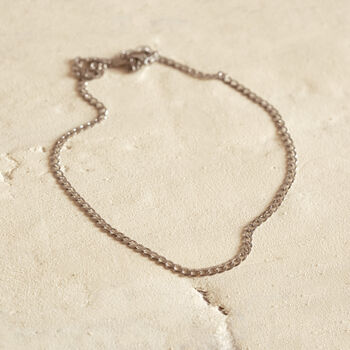 Sterling Silver Curb Chain Necklace For Layering, 2 of 6