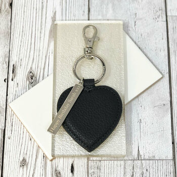Faux Leather Personalised Heart Keyring, 5 of 10