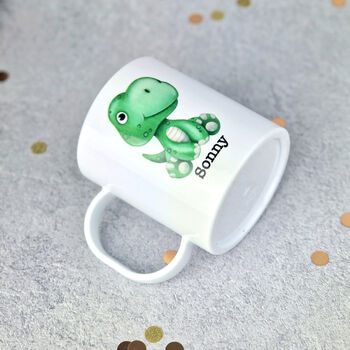 Personalised Unbreakable Green Dinosaur Children's Mug, 2 of 2