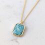 The Rectangle Amazonite Necklace, Gold Plated, thumbnail 1 of 7