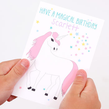 Unicorn Personalised Birthday Card, 3 of 3