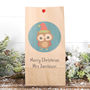 Personalised Christmas Owl Teacher Gift Bag, thumbnail 1 of 4