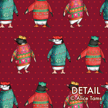 'Penguin Parade' Christmas Jumper Wrapping Paper, 2 of 2
