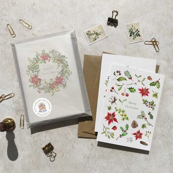 Watercolour Christmas Card Set Of Six, 3 of 5