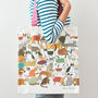 Crafty Cats Bag In Cotton Canvas, thumbnail 1 of 4