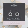 60th Birthday Textured Silver Earrings, thumbnail 1 of 5
