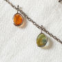 Black Rhodium Silver Tourmaline Pebble Drop Necklace, thumbnail 6 of 10