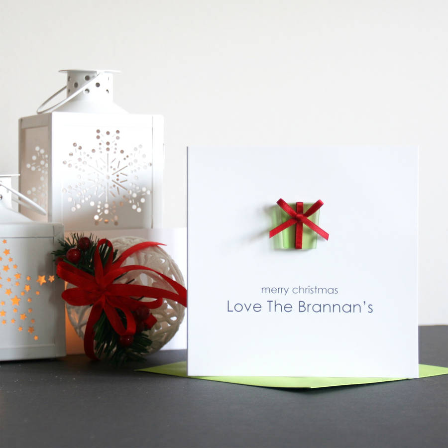 Personalised Merry Christmas Present Card By The Cornish Card Company