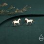 Sterling Silver Little Galloping Horse Stud Earrings, thumbnail 6 of 12