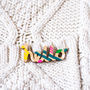 Hand Painted Wooden Hello Brooch, thumbnail 6 of 8