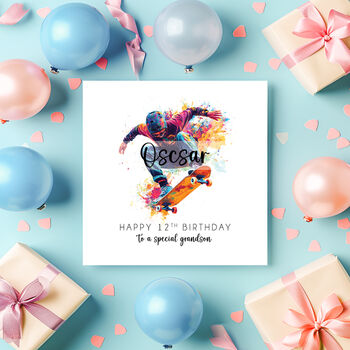 Skateboarding Birthday Card, 2 of 3