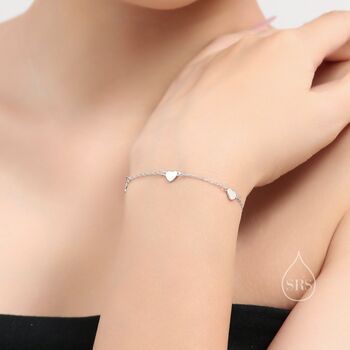 Dainty Heart Bracelet In Sterling Silver, 5 of 10