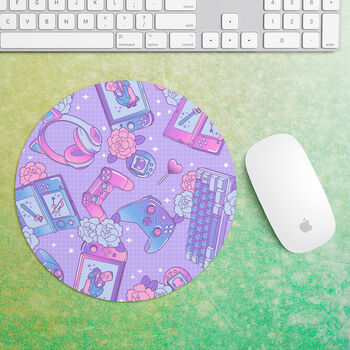 Purple Gamer Girl Mouse Mat Gift For Teen, 2 of 3