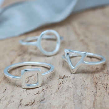 Geometric Rings. Sterling Silver Shape Rings, 11 of 12