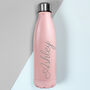 Personalised Pink Metal Insulated Drinks Bottle, thumbnail 3 of 6