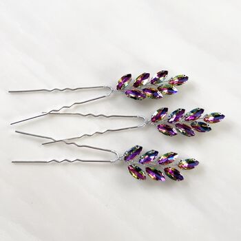 Large Rainbow Crystal Hair Pins, 2 of 6