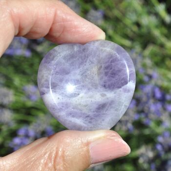 Calm Amethyst Heart Worry Thumb Stone Gift For Calm And De Stress, 2 of 9