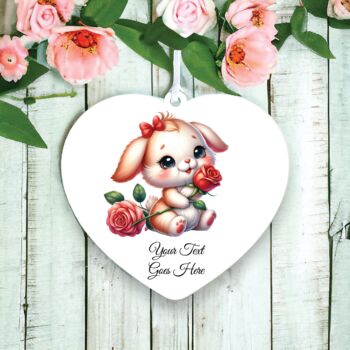Personalised Cute Rose Animal Bunny Rabbit Decoration, 2 of 2