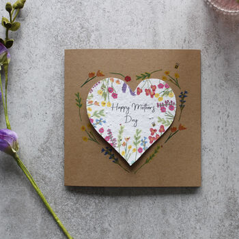 Mother's Day Wildflower Plantable Seed Heart Card, 7 of 9
