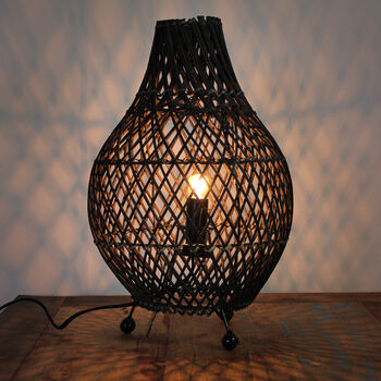 Rattan Table Lamp And Bedside Lamp Nordic Home Decor, 5 of 8