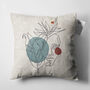 Abstract Face Pattern On Cushion Cover With Leaves, thumbnail 5 of 7