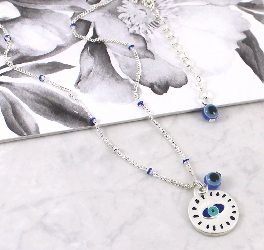 evil eye lucky charm necklace by lucy loves neko