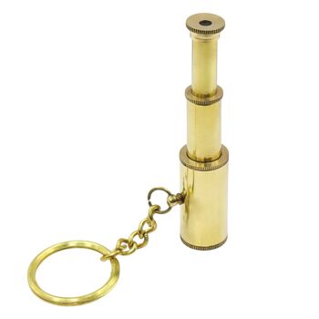 Brass And Chrome Mini Telescope Keyring, 3 of 12
