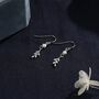 Cz Leaf And Pearl Drop Hook Earrings, thumbnail 3 of 9