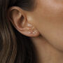 Dara. Sterling Silver Tiny Opal Stud Earrings, thumbnail 4 of 5