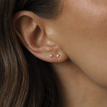 Dara. Sterling Silver Tiny Opal Stud Earrings, 4 of 5