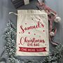 Personalised Christmas Eve Bag Natural With Red, thumbnail 6 of 9
