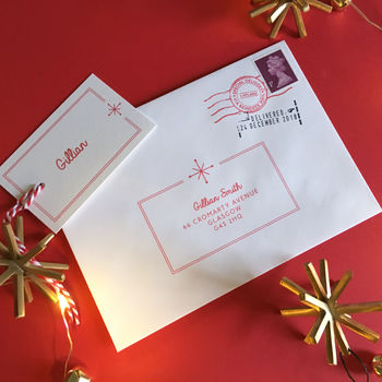Personalised Modernist Letter From Santa And Gift Tag, 5 of 6