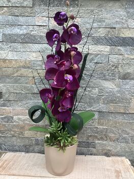 Purple Artificial Silk Orchid Mothers Day Gift, 5 of 6