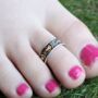 Black Footsteps Bohemian Midi Band Toe Ring, thumbnail 1 of 9