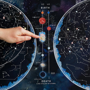 Stars And Constellations Glow Map, Night Sky Poster, 4 of 7