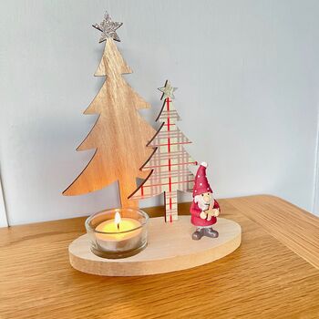 Santa And Christmas Tree Wooden Decoration, 4 of 4