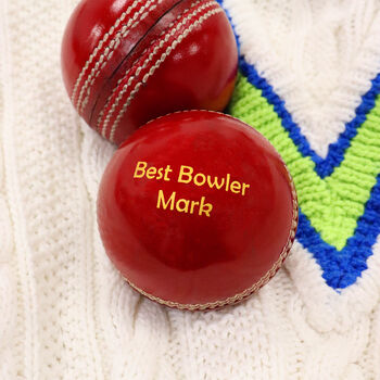 Personalised Vintage Leather Cricket Ball, 5 of 10