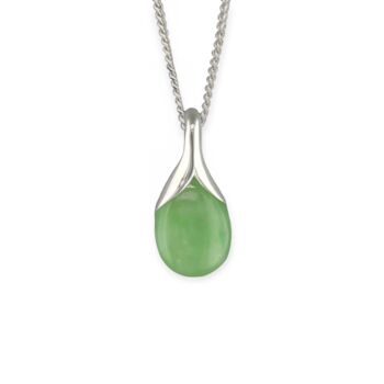Jade Teardrop Necklace In Sterling Silver, 2 of 12